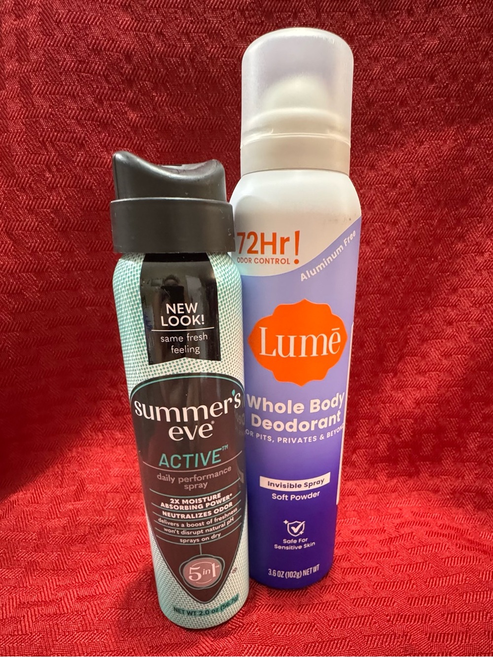 Summer's Eve Active Daily Performance Spray and Lume whole body deodorant